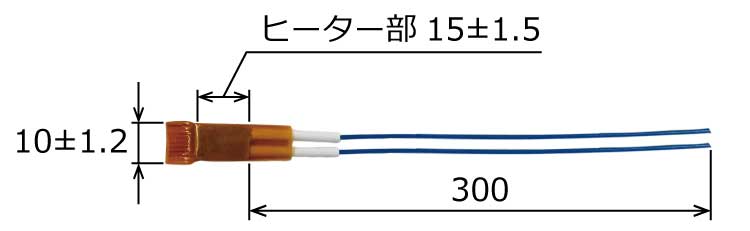 高溫　PTC　自己制御型　セラミック　ヒーター　形狀図