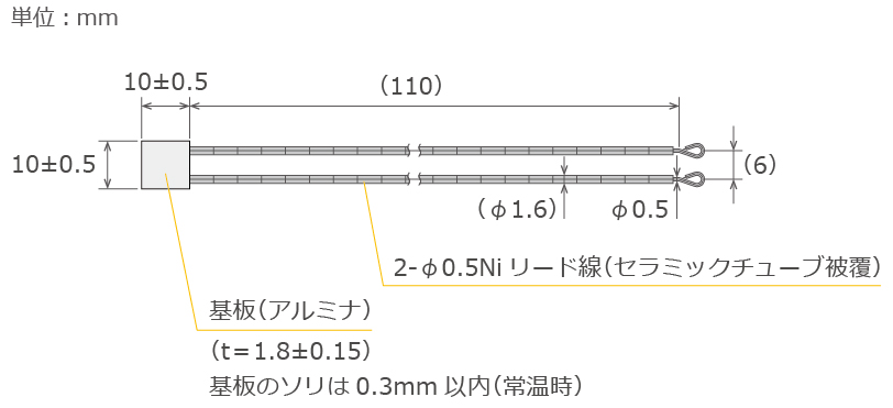 1000℃対応マイクロセラミック形狀図